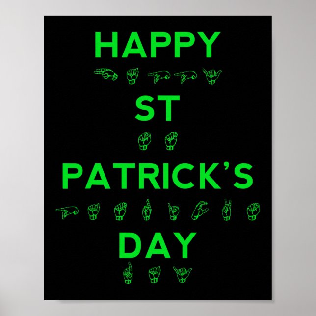 St Patricks Day Deaf Pride Sign Language Asl Aware (Front)