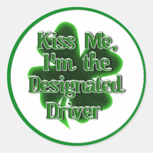 St. Patrick's Day Designated Driver Classic Round Sticker
