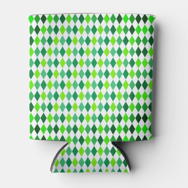 St. Patrick's Day Diamond Shape Pattern-54603 Can Cooler (Front)