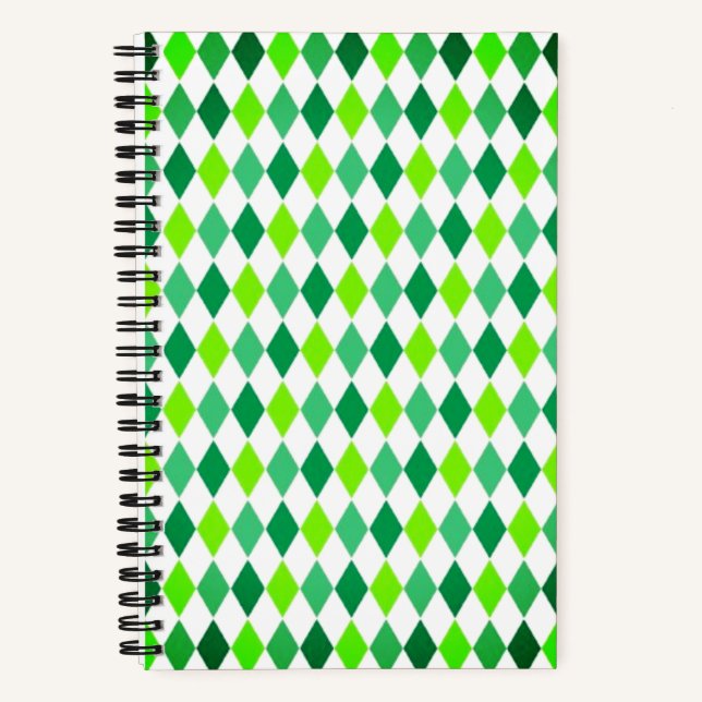 St. Patrick's Day Diamond Shape Pattern-54603 Notebook (Front)