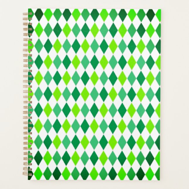 St. Patrick's Day Diamond Shape Pattern-54603 Planner (Front)
