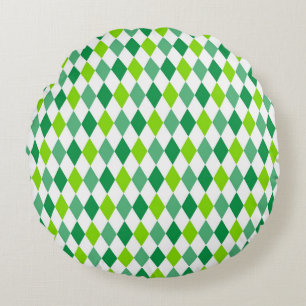 St. Patrick's Day Diamond Shape Pattern-54603 Round Cushion