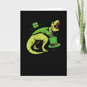 St. Patricks day dinosaur Card