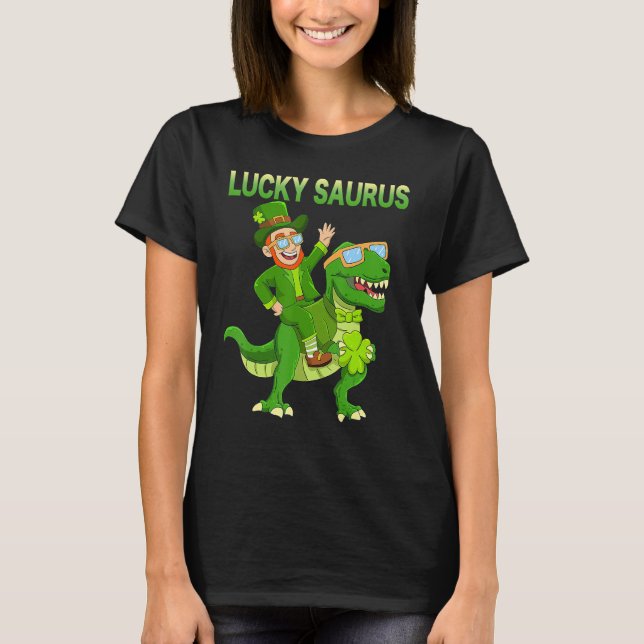 St Patricks Day Dinosaur Happy St Pat Trex Boys Gi T-Shirt (Front)