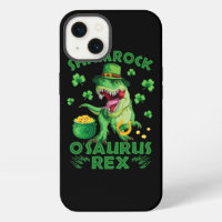 St. Patricks Day Dinosaur Shamrocks Coins and Luck