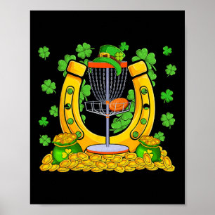 St. Patrick's Day Disc Golf Tools With Clovers Pla Poster