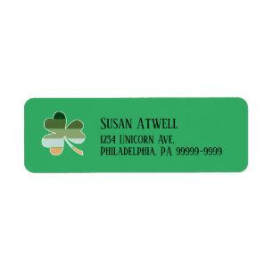 St. Patrick's Day Distressed Shamrock Rtn Address Return Address Label