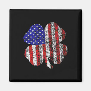 St. Patrick's Day Distressed Shamrock Usa Flag Men Magnet