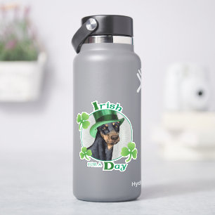 St. Patrick's Day Doberman Pinscher Vinyl Sticker