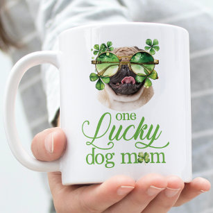 St Patrick's Day Dog Mum Custom Photo Funny Coffee Mug