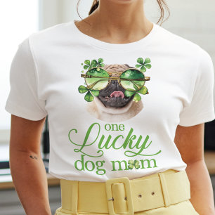 St Patrick's Day Dog Mum Custom Photo Funny T-Shirt