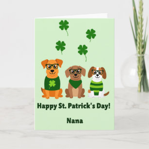 St Patricks Day Dogs Nana Card