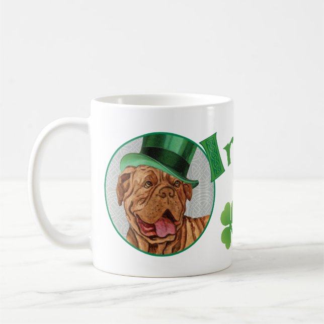 St. Patrick's Day Dogue de Bordeaux Coffee Mug (Left)