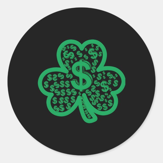 St. Patrick's Day Dollar Sign Sticker  (Front)