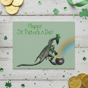 St. Patrick's Day Dragon Pot of Gold Postcard