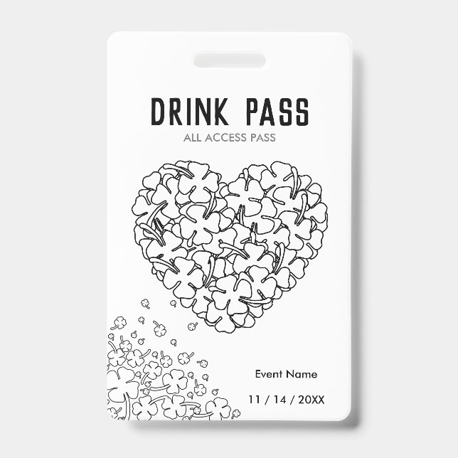 St. Patrick's Day Drink Pass Badge ID Badge (Front)