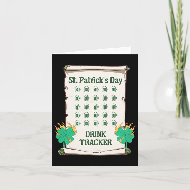 St Patricks Day Drink Tracker Men Women Funny Part Card (Front)