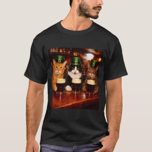 St patricks day drinking cats irish pub beer  T-Shirt