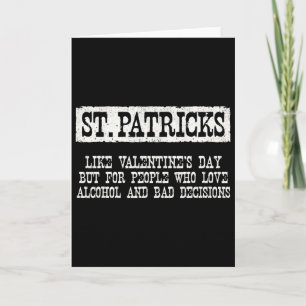St. Patricks Day Drinking Funny St Pats Definition Card