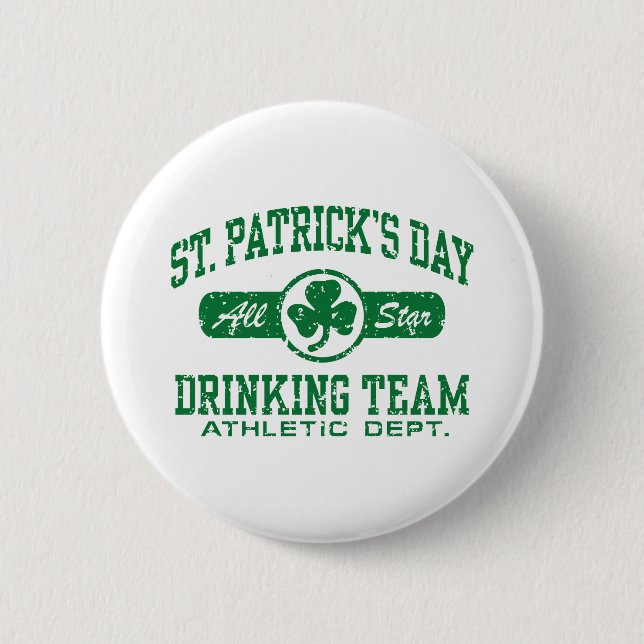St. Patrick's Day Drinking Team 6 Cm Round Badge (Front)
