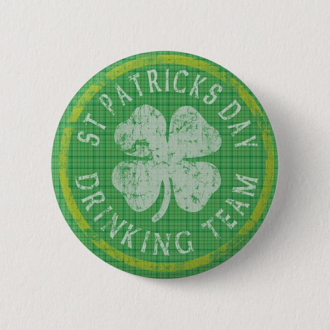 St Patricks Day Drinking Team Button (Front)