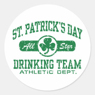 St. Patrick's Day Drinking Team Classic Round Sticker