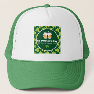 St. Patrick's Day Drinking Team Clover Pattern Trucker Hat