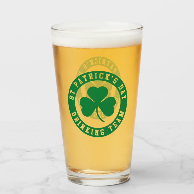 St Patrick's Day Drinking Team  Glass (Front Filled)