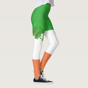 St Patricks day drinking team Irish flag Leggings