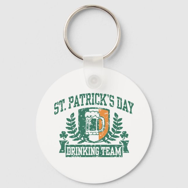 St. Patrick's Day Drinking Team Key Ring (Front)
