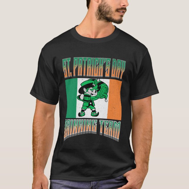 ST Patrick's Day Drinking Team  Leprechaun Irish M T-Shirt (Front)