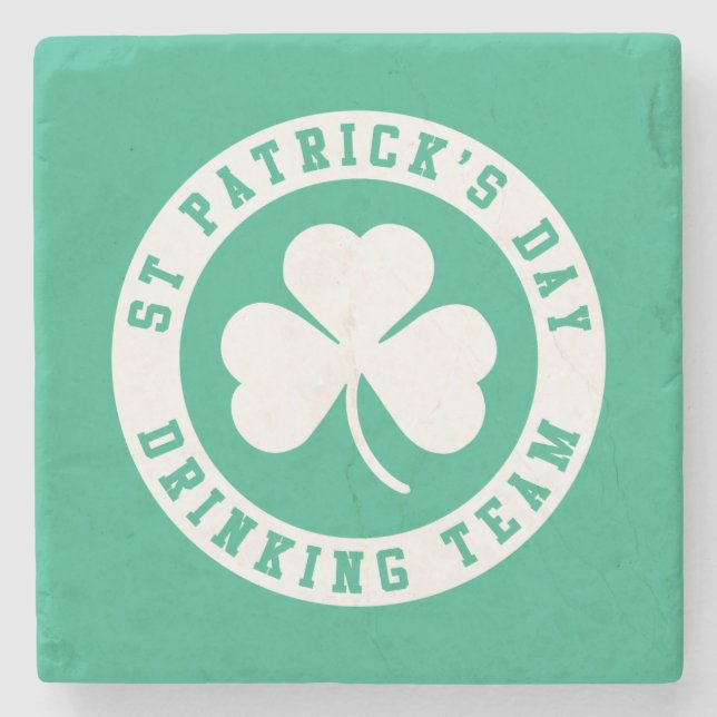 St Patrick's Day Drinking Team Stone Coaster (Front)