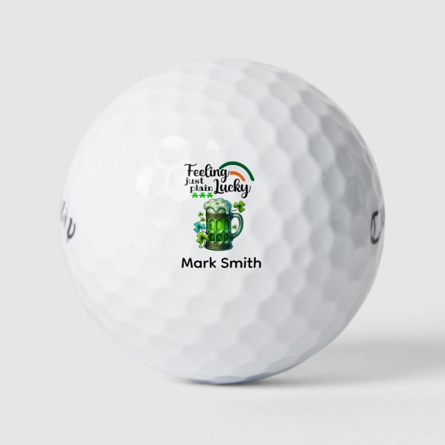 St. Patrick's Day drinking themed for golfer Golf Balls (Front)