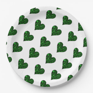 St. Patrick's Day Emerald Heart  Paper Plate