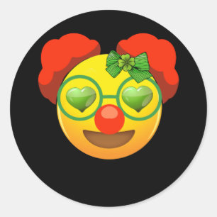 St Patricks Day Emoji Face Heart Eyes Shamrock Classic Round Sticker