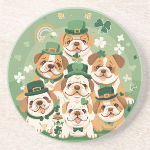St. Patrick's Day English Bulldogs Coaster