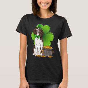 St Patrick's Day English Springer Spaniel Shamrock T-Shirt