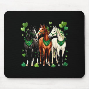 St. patrick's day equestrian three horses with mouse pad