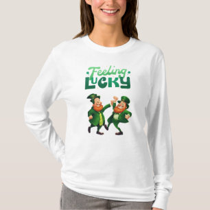 St. Patricks Day Feeling Lucky Dancing Leprechauns T-Shirt