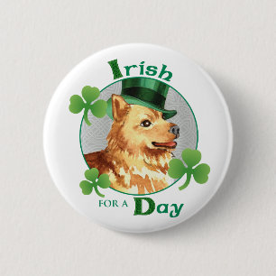 St. Patrick's Day Finnish Spitz 6 Cm Round Badge