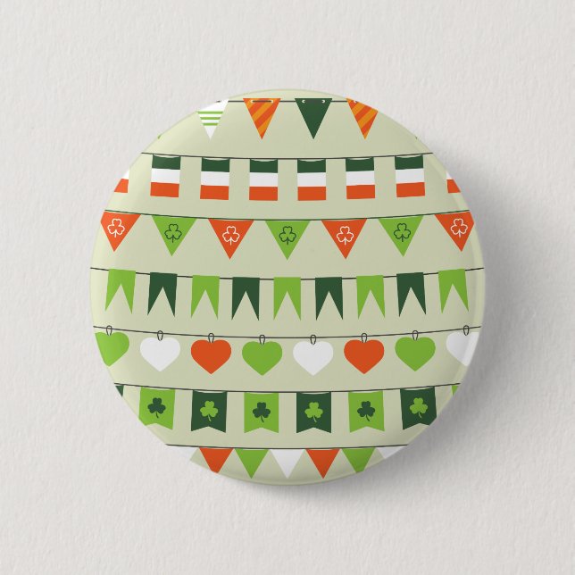 st patricks day flag 6 cm round badge (Front)