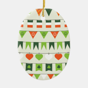st patricks day flag ceramic ornament