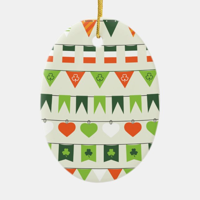 st patricks day flag ceramic ornament (Front)