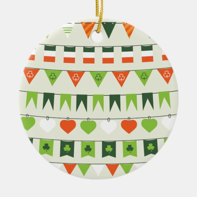 st patricks day flag ceramic tree decoration (Front)