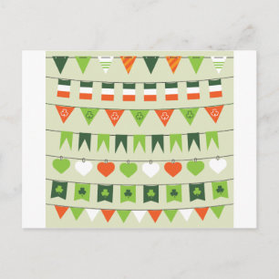 st patricks day flag postcard