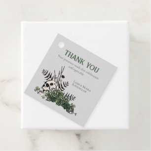 St. Patricks Day Floral Skull & Clovers Thank You Favour Tags