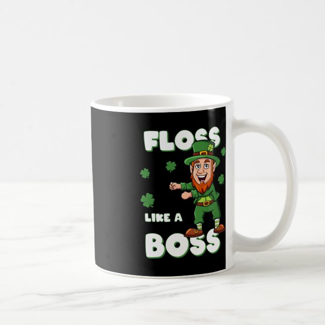 St Patricks Day Floss Like A Boss Leprechaun Boys  Coffee Mug (Right)