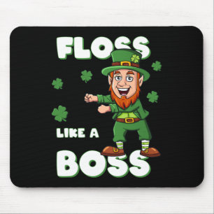 St Patricks Day Floss Like A Boss Leprechaun Boys Mouse Pad