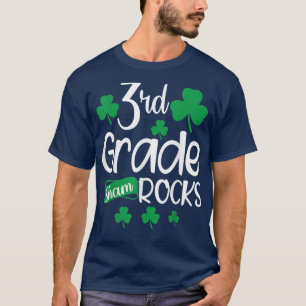 St Patricks Day For 3rd Grade Teacher Plaid Shamr T-Shirt