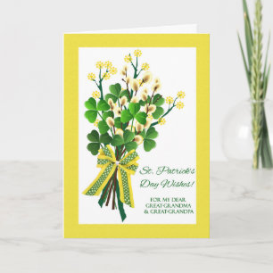 St. Patrick's Day for Great-Grandparents Shamrocks Card